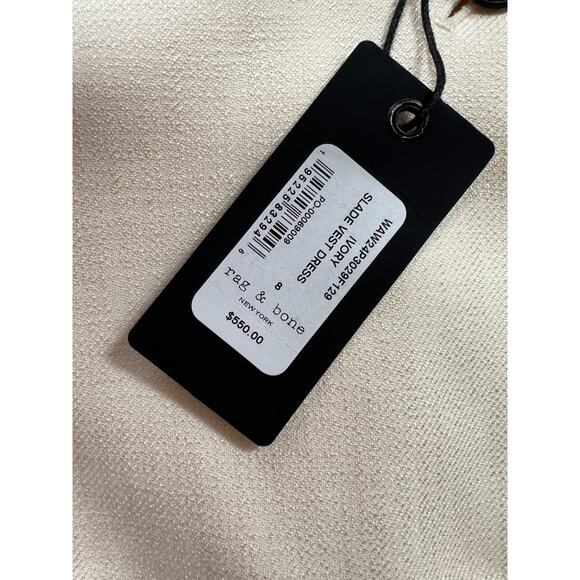 rag & bone Slade Button Front Vest Dress Ivory Women's Size 8 NWT - Picture 3 of 16